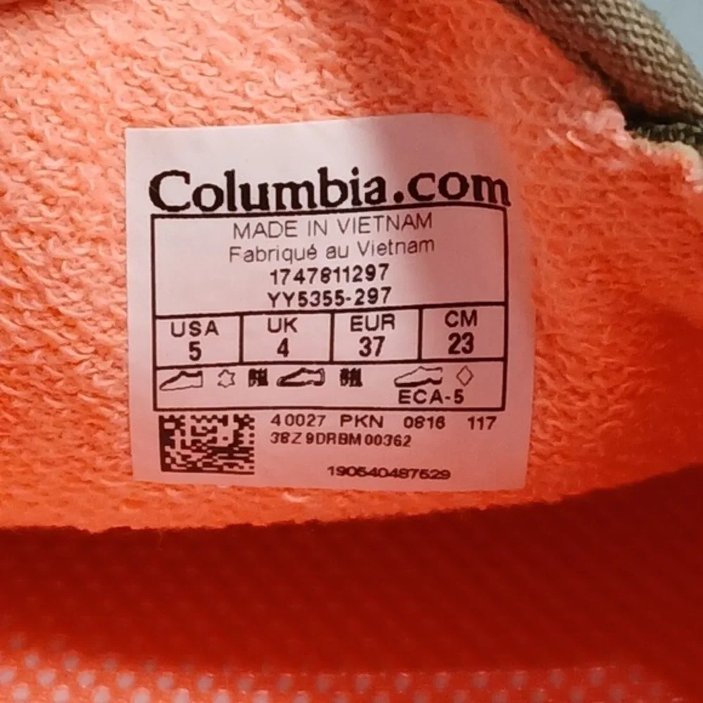 Columbia Crankbait Omni-Grip Casual Sneakers Youth Size 5 Multi Canvas Slip On‎